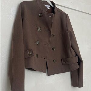 Women's Brown Double-Breasted Jacket